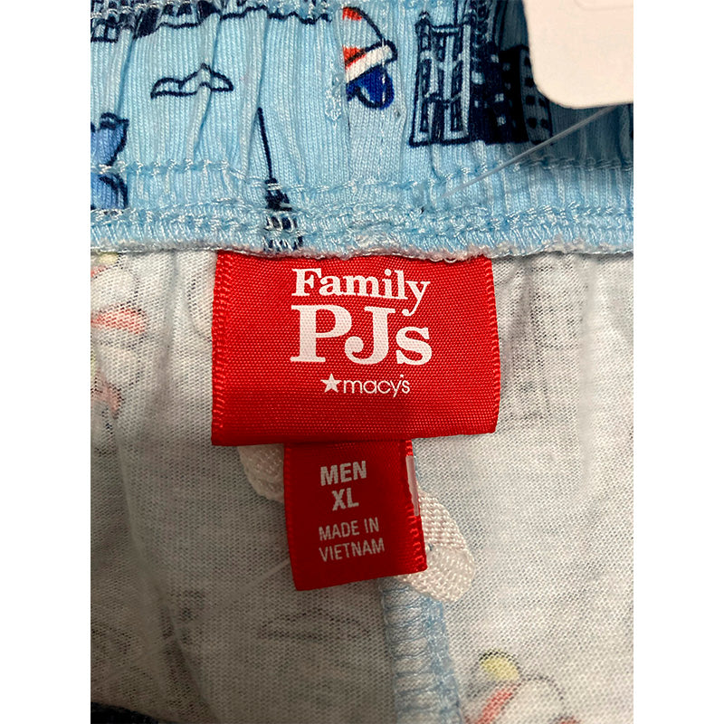Family Pjs Men Only Pajama Pants Blue XL