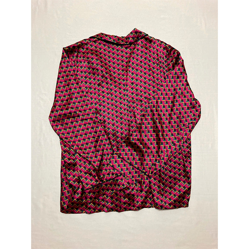 INC Only Pajama Top Notch Collar Multicolor XL