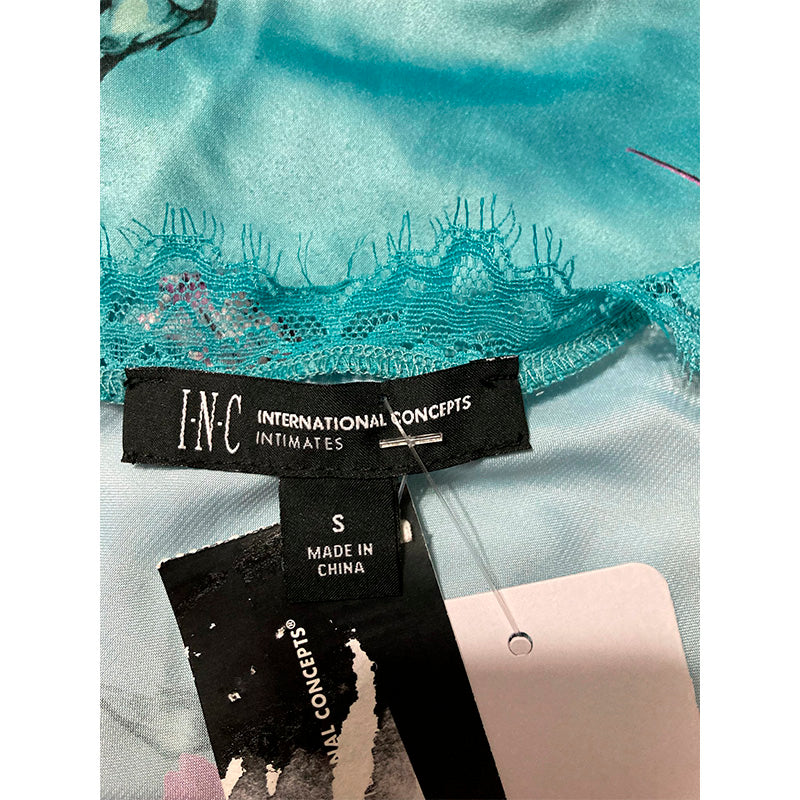 INC SLEEVELESS ONLY PAJAMA TOP FLORAL BLUE S