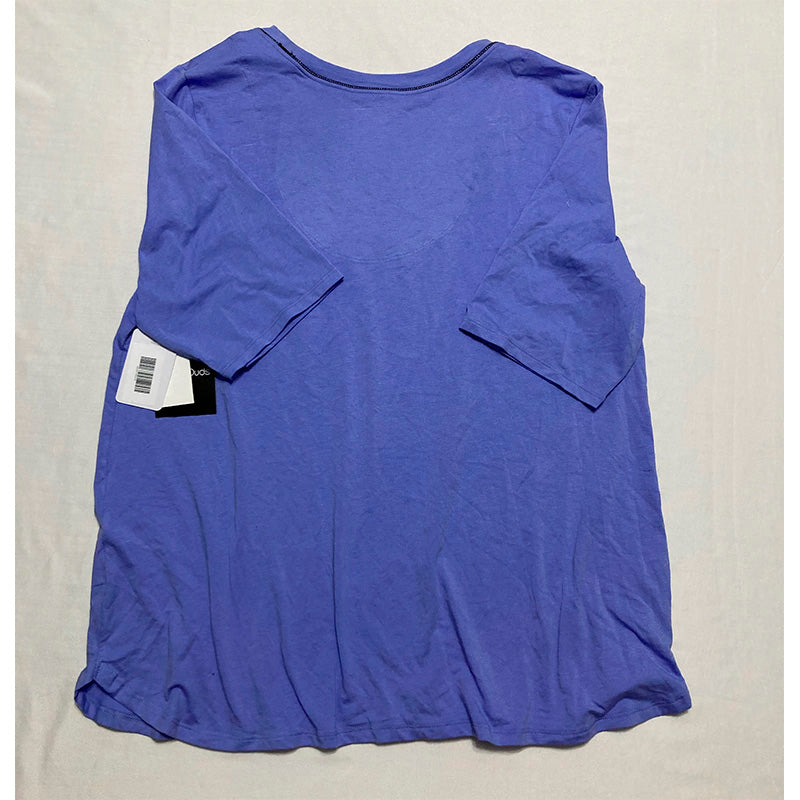 Cotton-Blend Elbow Sleeve Crew Neck Only Top Pajama Purple L
