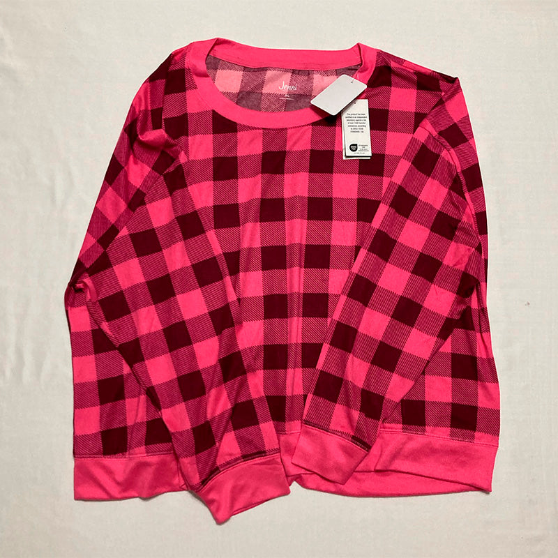 Jenni Long-Sleeve Only Pajama Top Pink XL