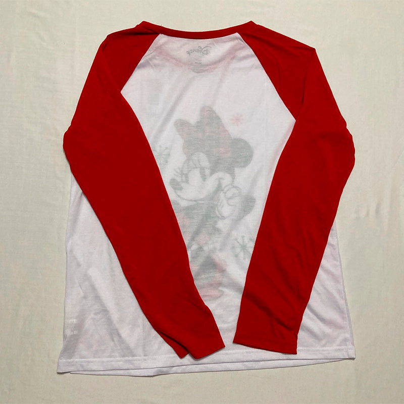 Disney Only Pajama Top Long Sleeve White and Red M