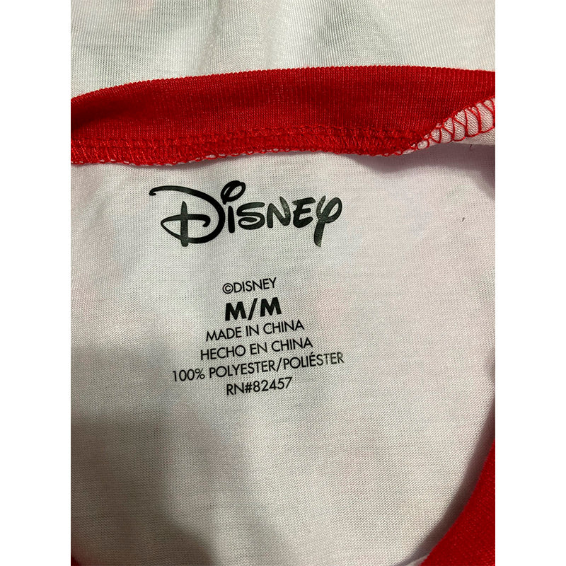 Disney Only Pajama Top Long Sleeve White and Red M