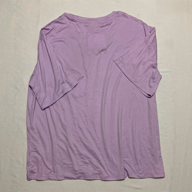 Roudelain Only Pajama Top Short Sleeve Round Neck Lilac L
