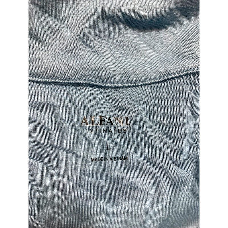 Alfani Women's Notch Collar & Shorts Only Pajama Top Blue L