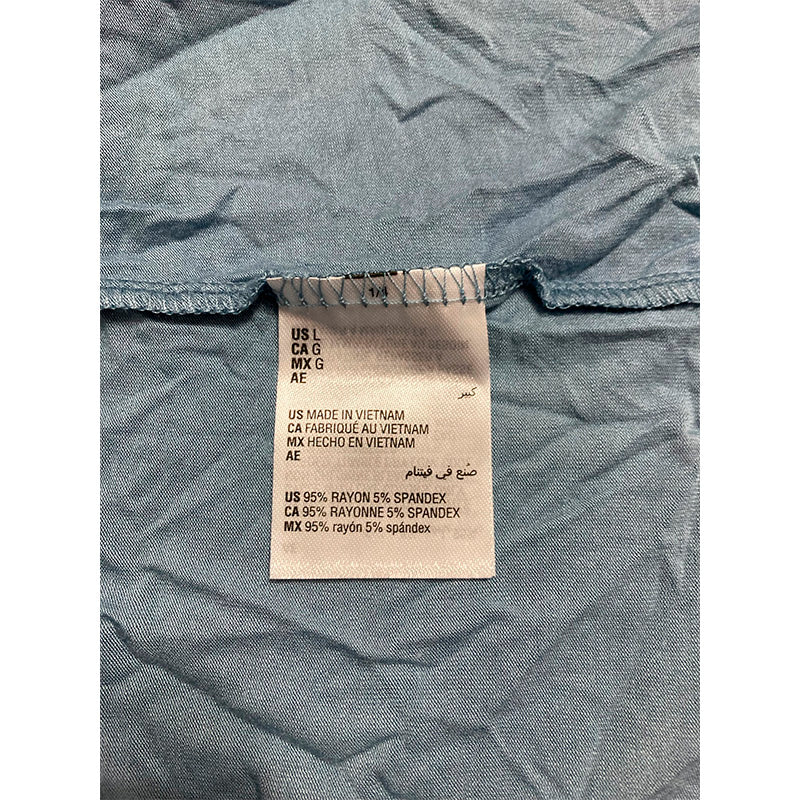 Alfani Women's Notch Collar & Shorts Only Pajama Top Blue L