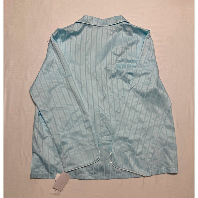 Miss Elaine Only Pajama Top Long Sleeve Blue L