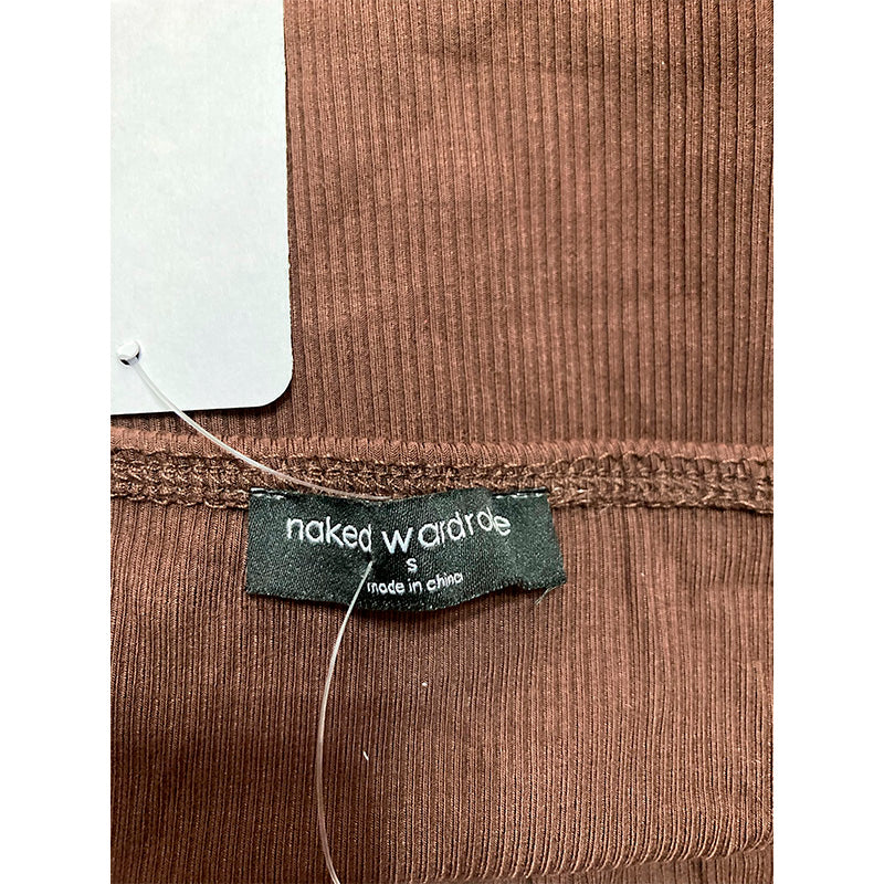 Naked Wordrobe Crop Top Brown S
