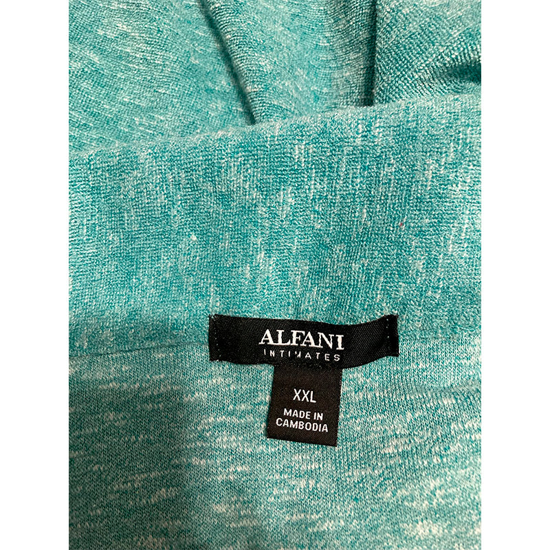 Alfani Terry Clothing Only Pajama Top Aqua 2XL
