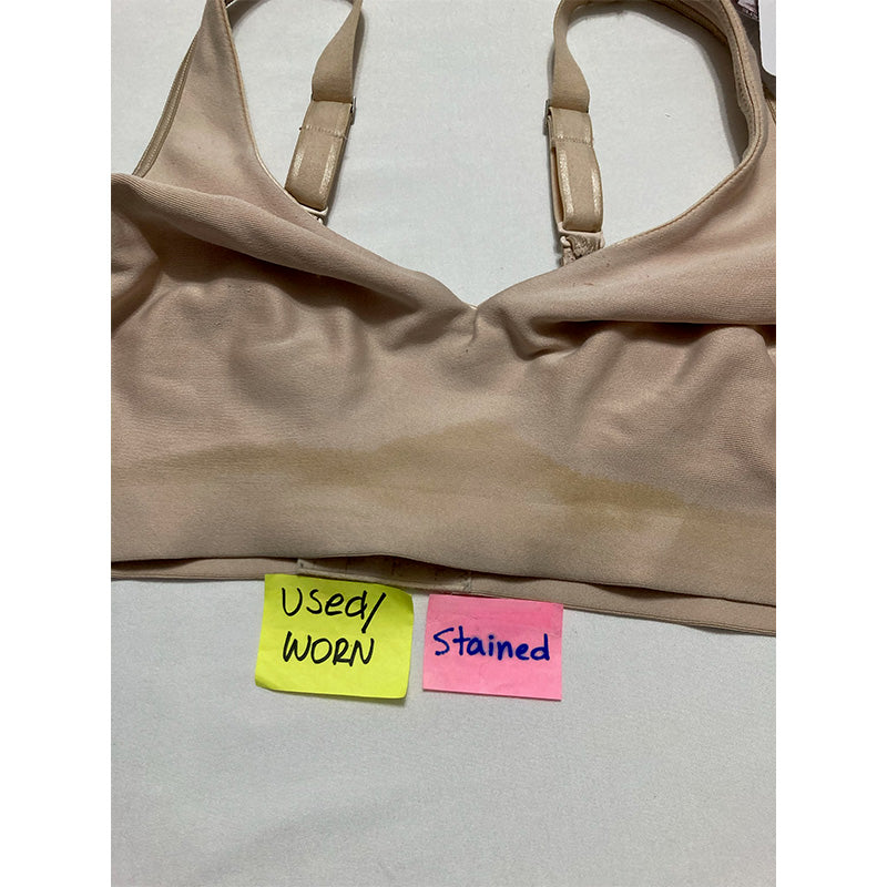 NWD Hanes Stretch Long Line Pullover Bra Nude L