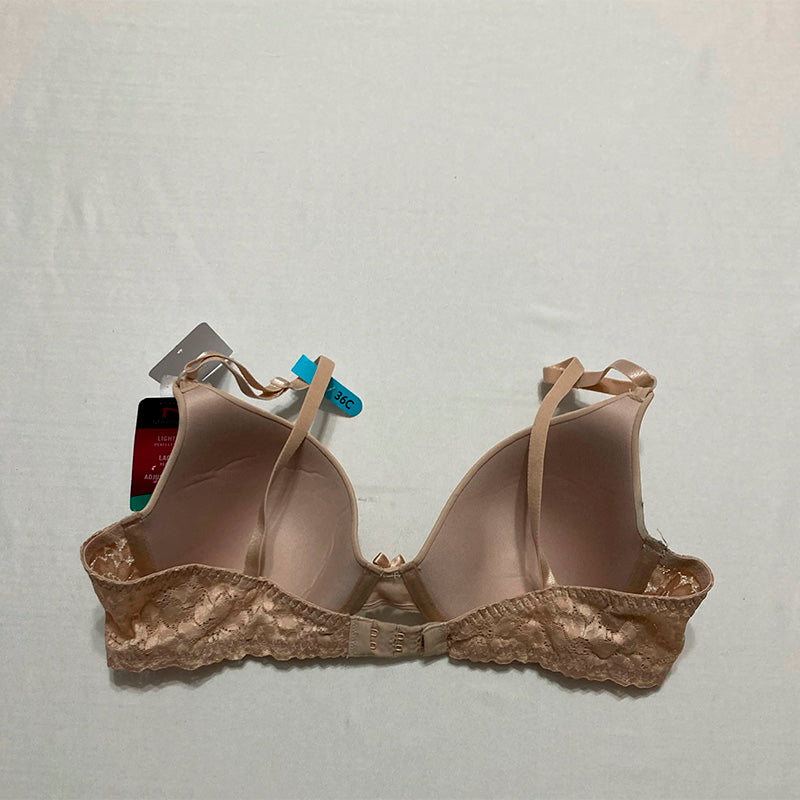 NWD Maidenform Demi Underwire Lace Bra Beige 36C