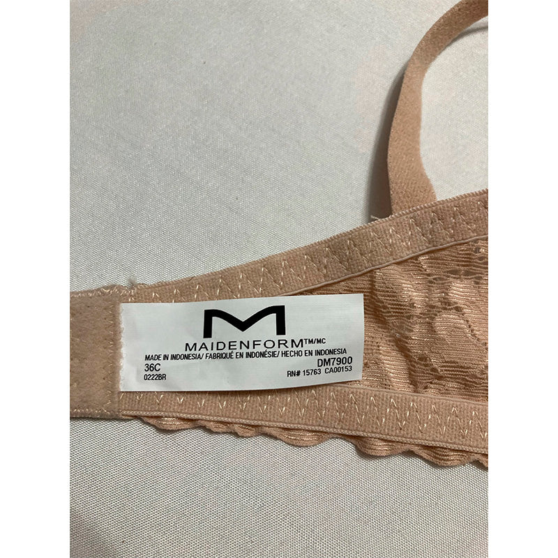 NWD Maidenform Demi Underwire Lace Bra Beige 36C