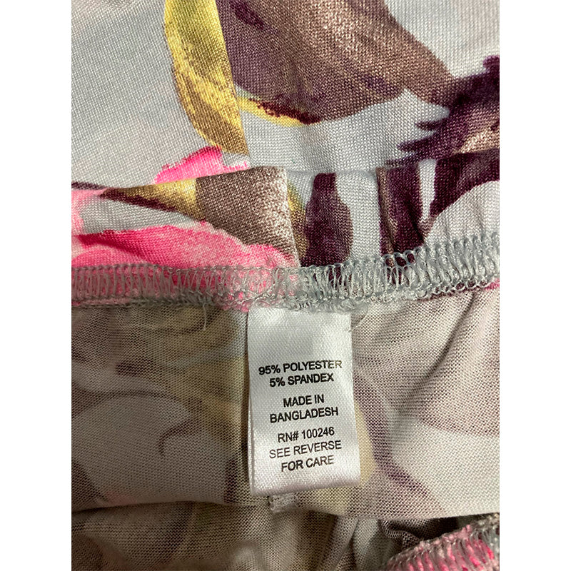 Unbranded Only Pajama Pants Waist Band Grey Floral M