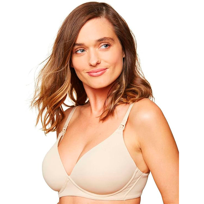 NWD Motherhood Maternity Lightly Lined Wireless Nursing Bra Nude 38D