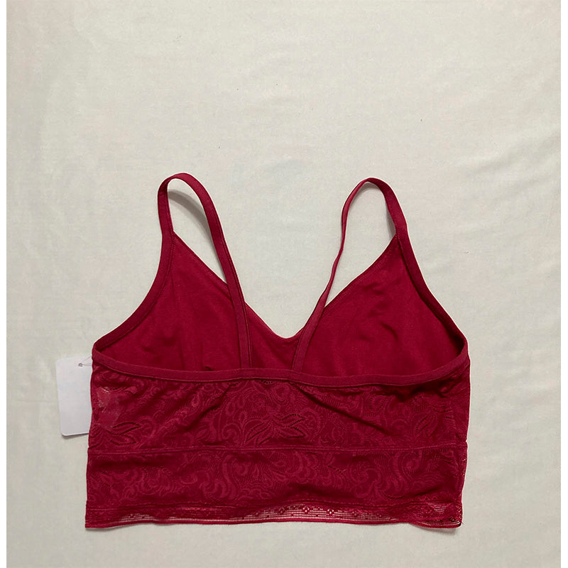 NWD Maidenform Comfort Wireless Seamless Brami, V-Neck Cami Bra Red XL