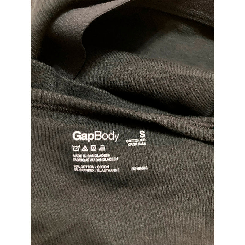 GAP GapBody Ribbed Logo Comfort Cropped Bralette Black S