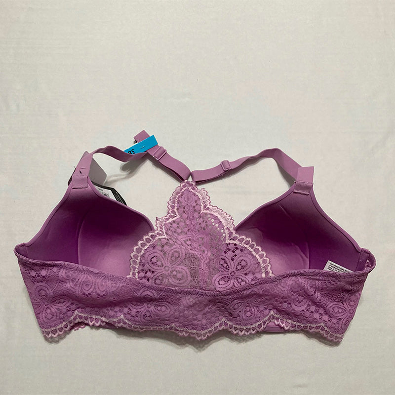 NWD Maidenform One Fab Fit Full Coverage Lace Racerback Purple 38C