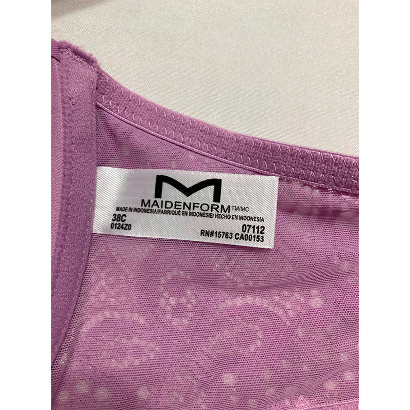 NWD Maidenform One Fab Fit Full Coverage Lace Racerback Purple 38C