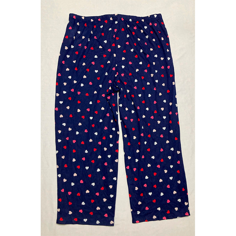 Charter Club Only Pajama Pants Waist Band Navy Heart L