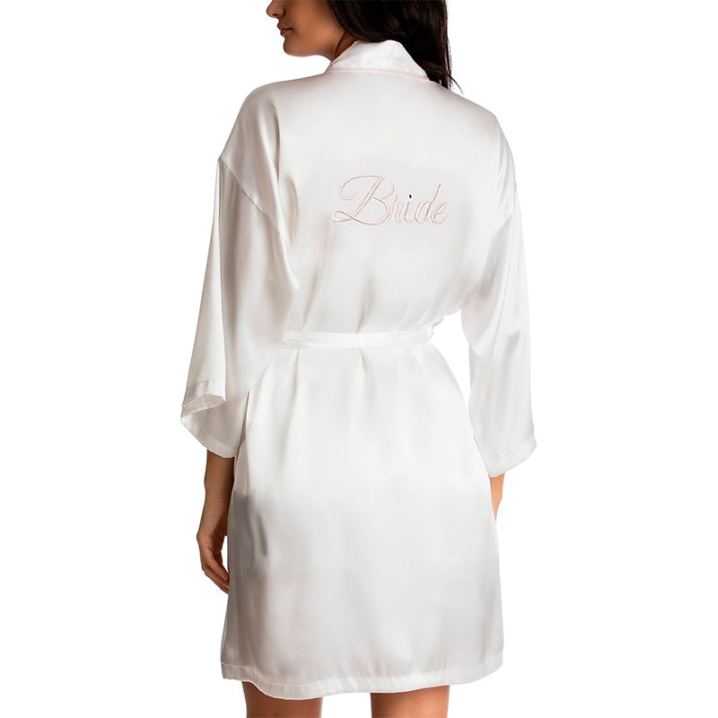 NWD Linea Donatella Bride Satin Wrap Robe & Cami Set White XL