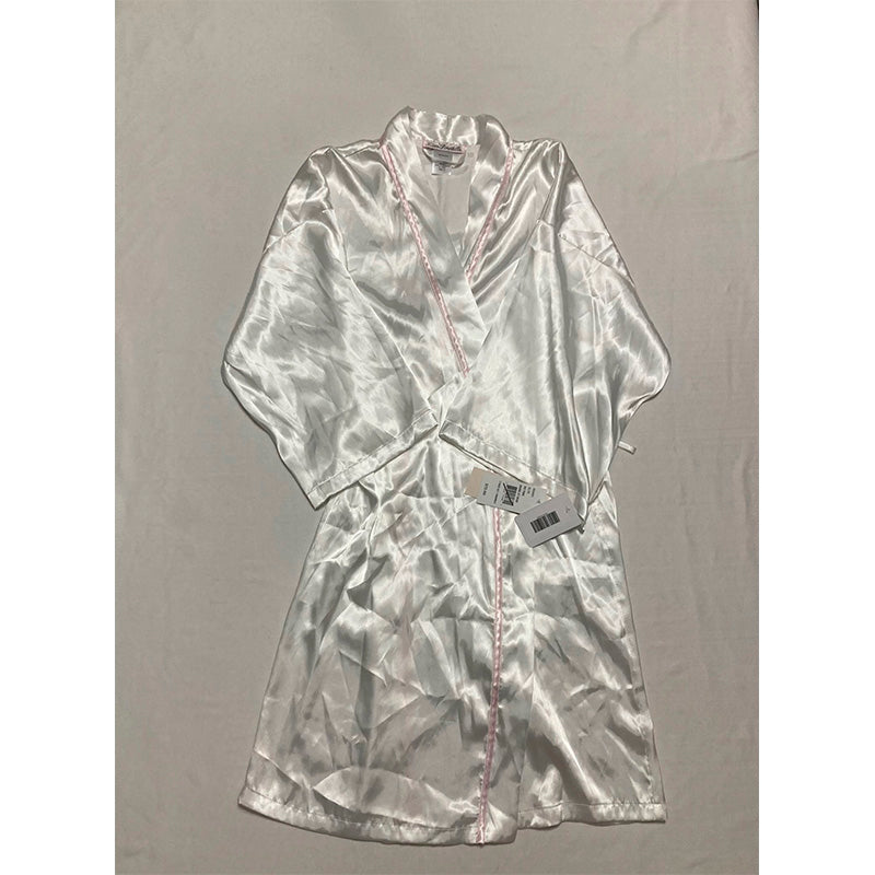 NWD Linea Donatella Bride Satin Wrap Robe & Cami Set White XL