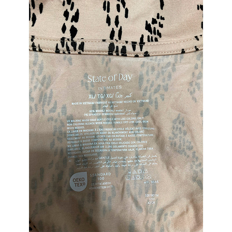 State of day Notch Collar Sleepshirt Nude/Black XL