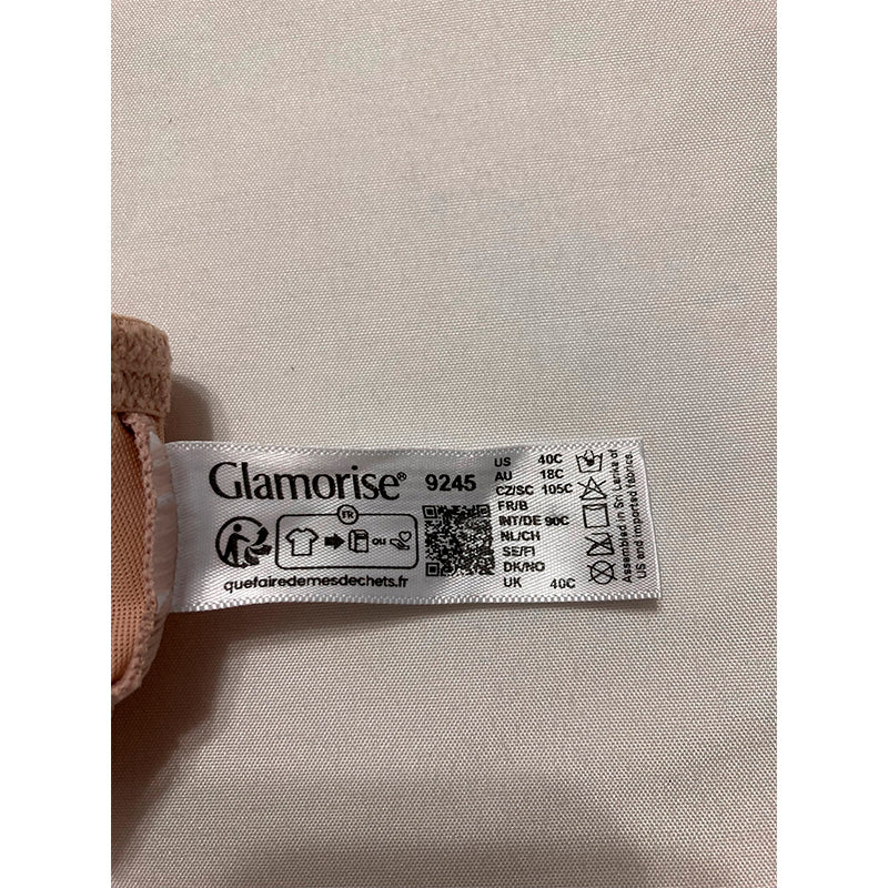 Glamorise Wonderwire Lace Front-Closure Underwire Nude 40C