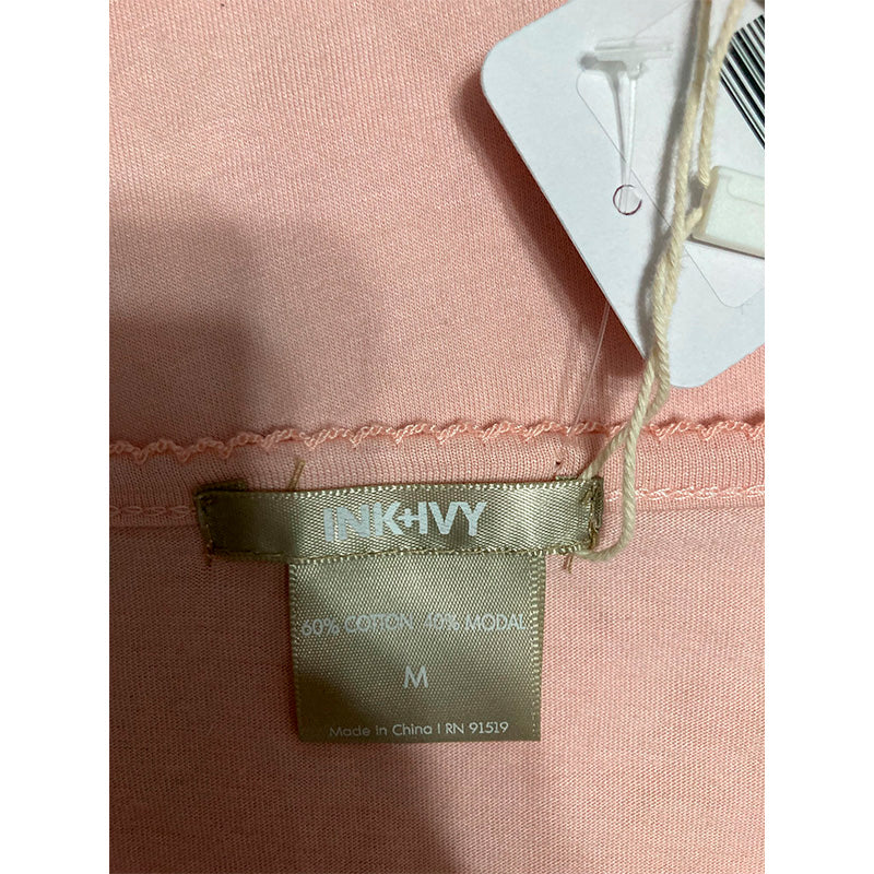 INK + IVY Knit Long Sleeve Only Scoop Neck Pink M