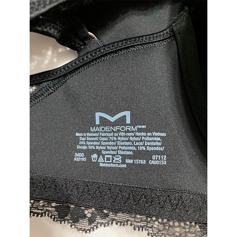 NWD Maidenform Pure Genius T-Back Bra Black 34DD