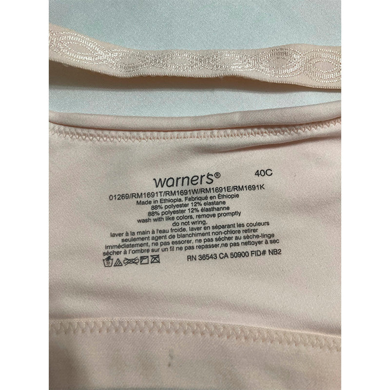 NWD Warner's Super Soft Wireless Lightly Lined Comfort Bra Sandshell 40C