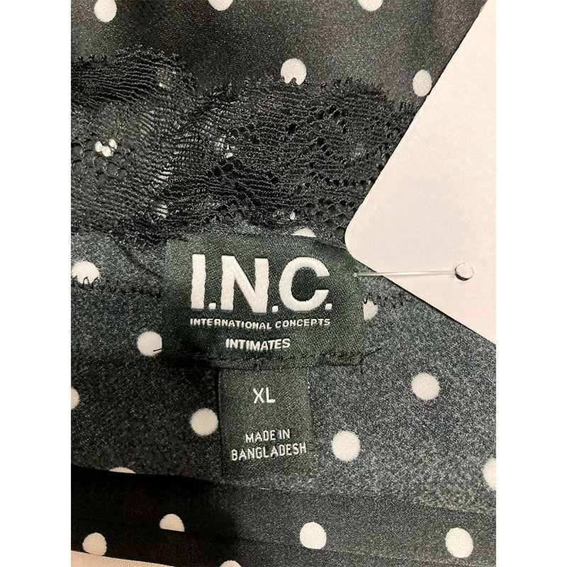 INC Pajama Set 2 Piece Polka Dot Black XL