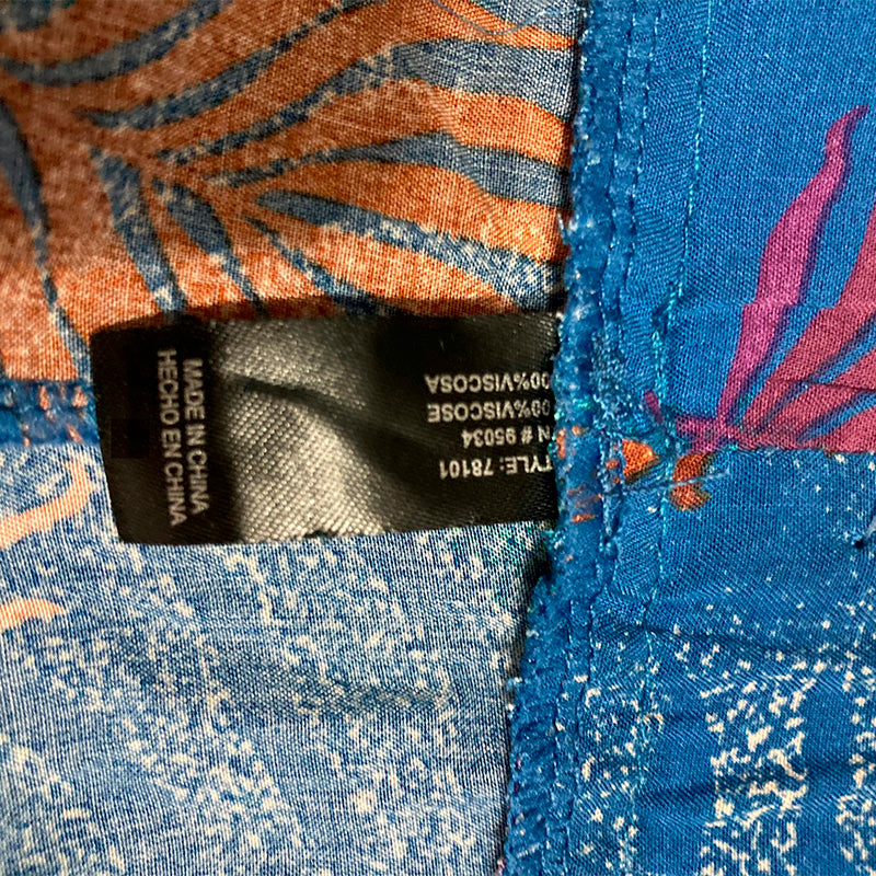 Unbranded Only Pajama Pants Waist Band Blue Palm S