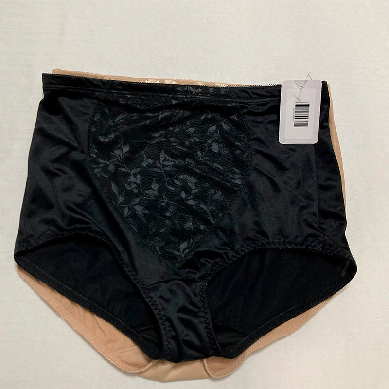 Bali Jacquard Mesh Tummy Panel Firm Control 2-pack Beige/Black L