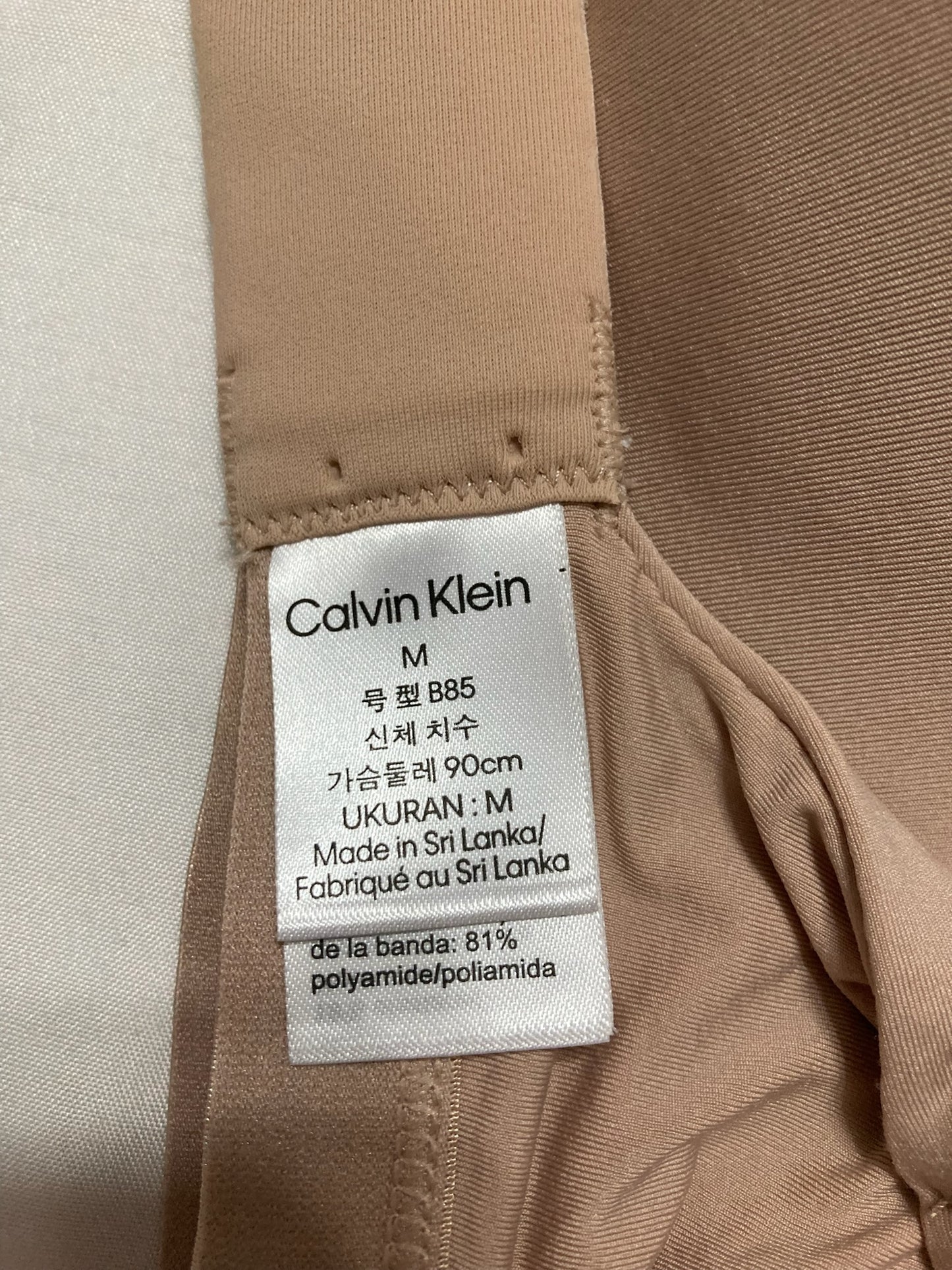 NWD Calvin Klein Form to Body Lightly Lined Bralette Beige M