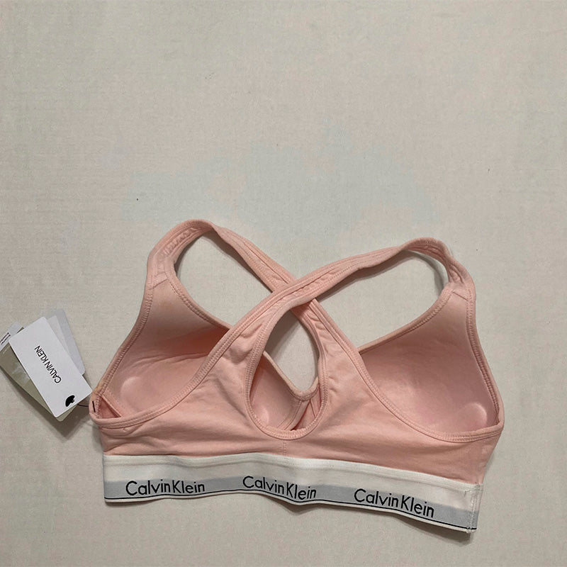 NWD Calvin Klein Cotton Blend Non-paded Sports Bra Pink M