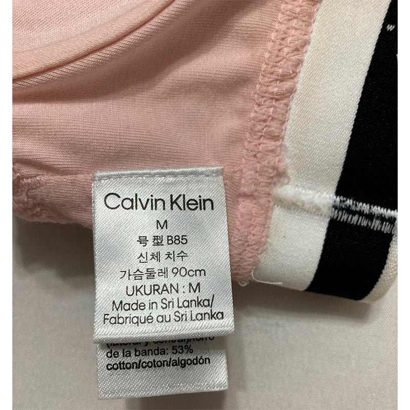 NWD Calvin Klein Cotton Blend Non-paded Sports Bra Pink M