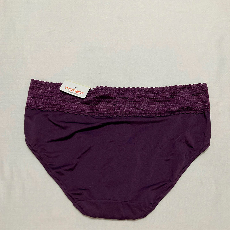 NWD Warner's Comfort Waist with Lace Hipster Purple M