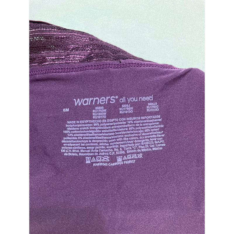 NWD Warner's Comfort Waist with Lace Hipster Purple M