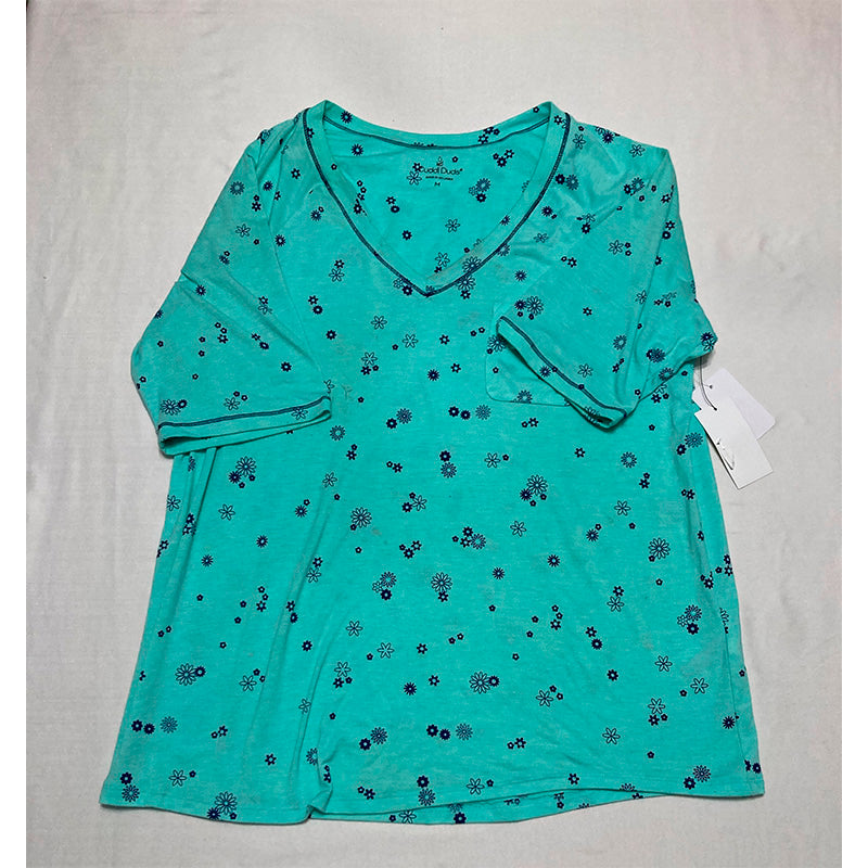 NWD Cuddl Duds Printed Sleeve Top & Capri Pants Pajama Set M