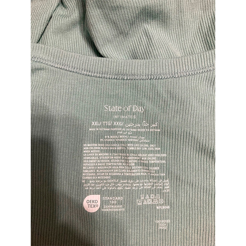 State Of Day Only Pajama Top Sleveeless Aqua 2XL