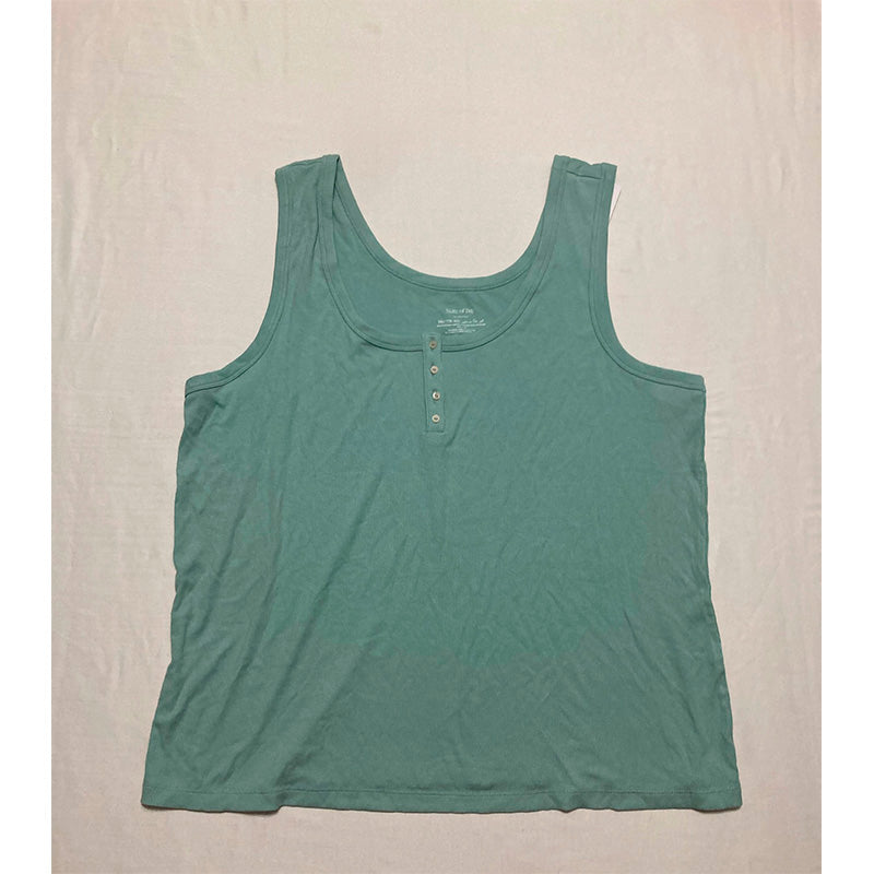 State Of Day Pajama Top Sleveeless Aqua 2XL
