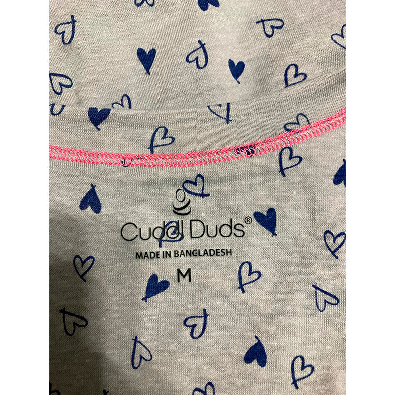 Cuddl Duds Printed Elbow Only Sleeve Top M