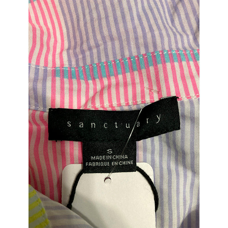 Sanctuary T Shirt Notch Collar Multicolor S