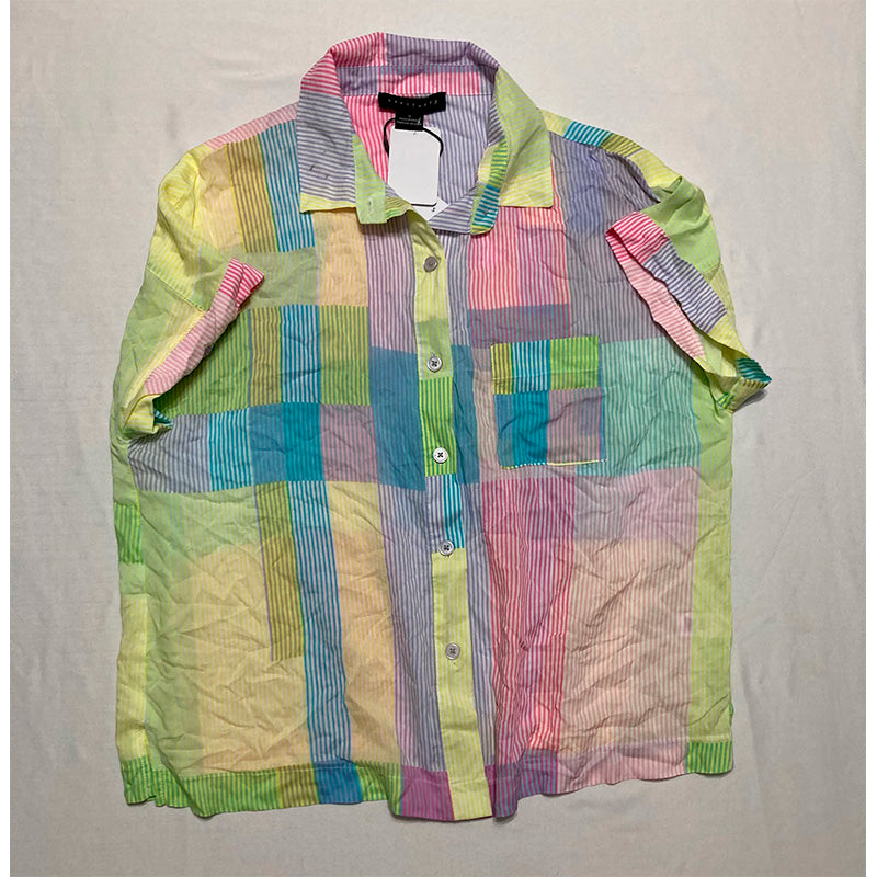 Sanctuary T Shirt Notch Collar Multicolor S