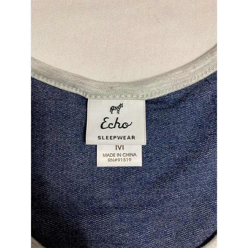Echo Only Pajama Top Round Neck Sleveeless Navy M