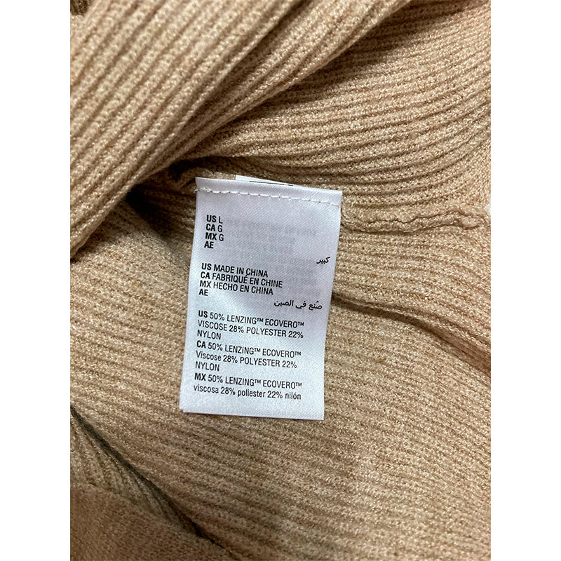State of day Robe Long Sleeve Notch Collar Beige L