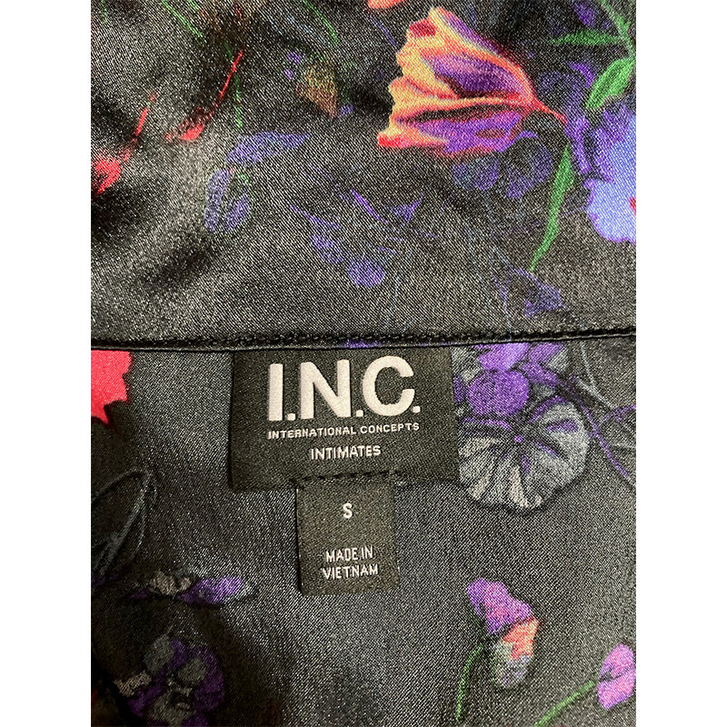 INC Pajama Top Notch Collar Floral S