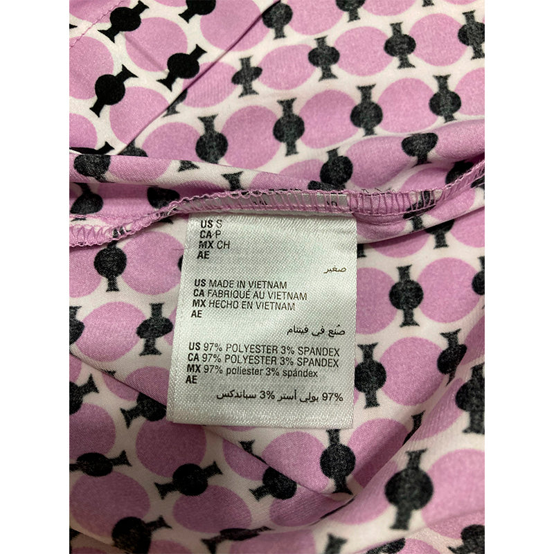 INC Only Pajama Top Notch Collar Purple/Black S