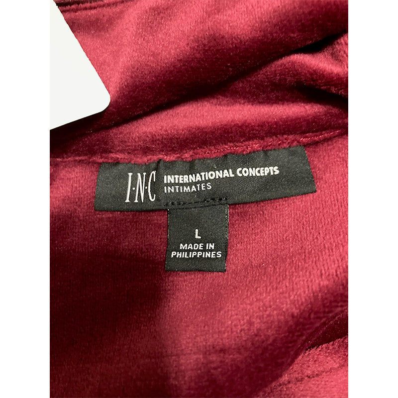 INC Sleep Top Only Notch Collar Burgundy L