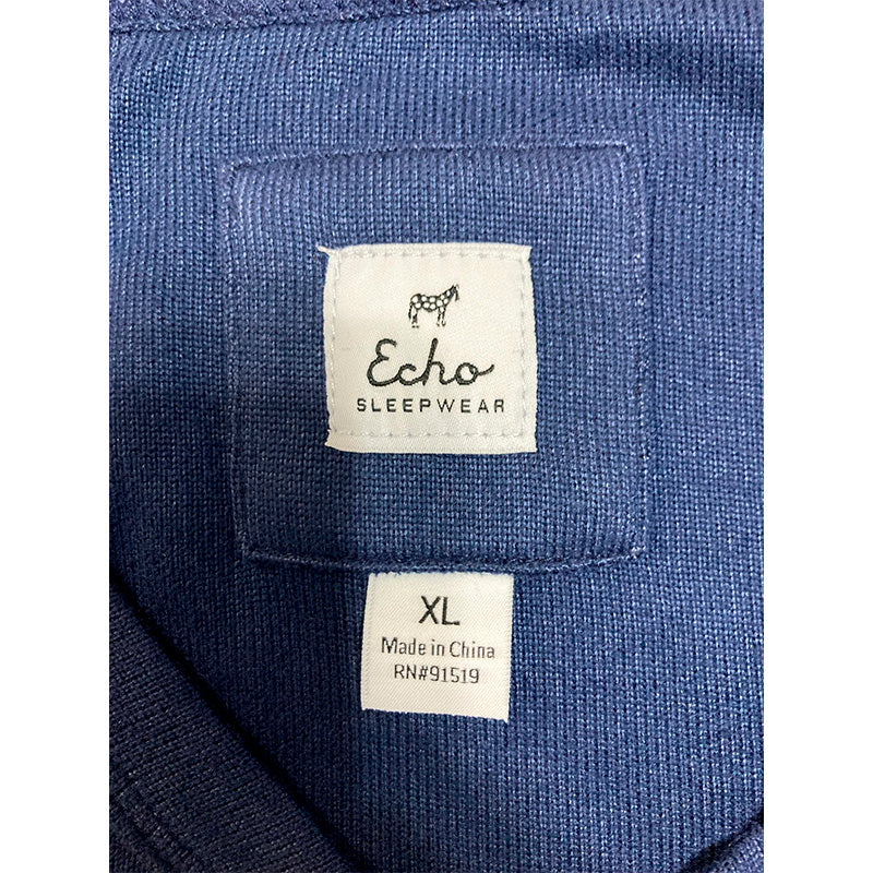 Echo Only Pajama Top V Neck Navy XL